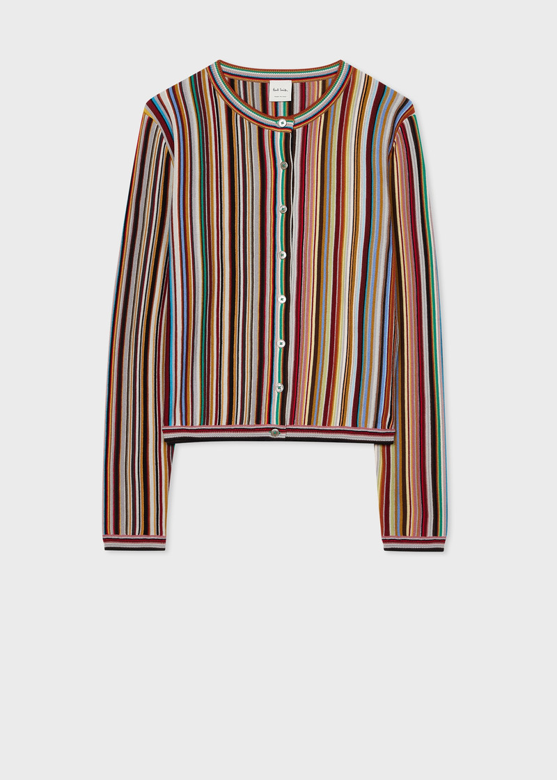 Women's 'Signature Stripe' Merino Wool Cardigan 1