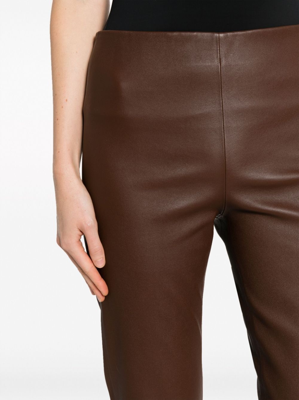 slim-cut leather trousers - 5