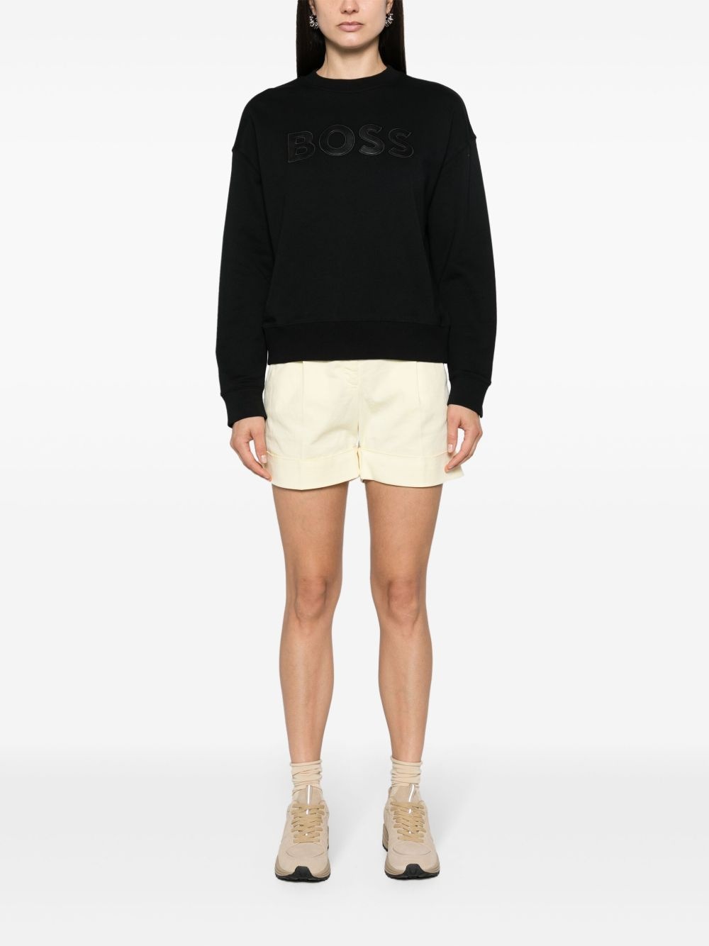 logo-patch cotton sweatshirt - 2
