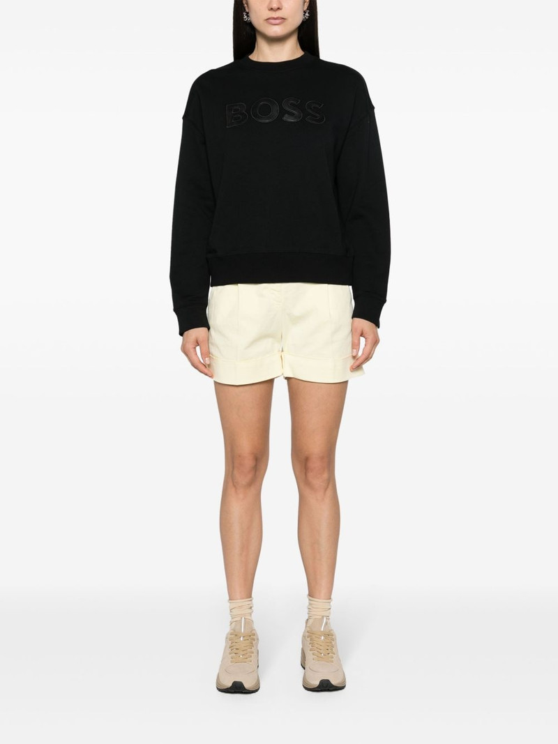 BOSS logo-patch cotton sweatshirt outlook
