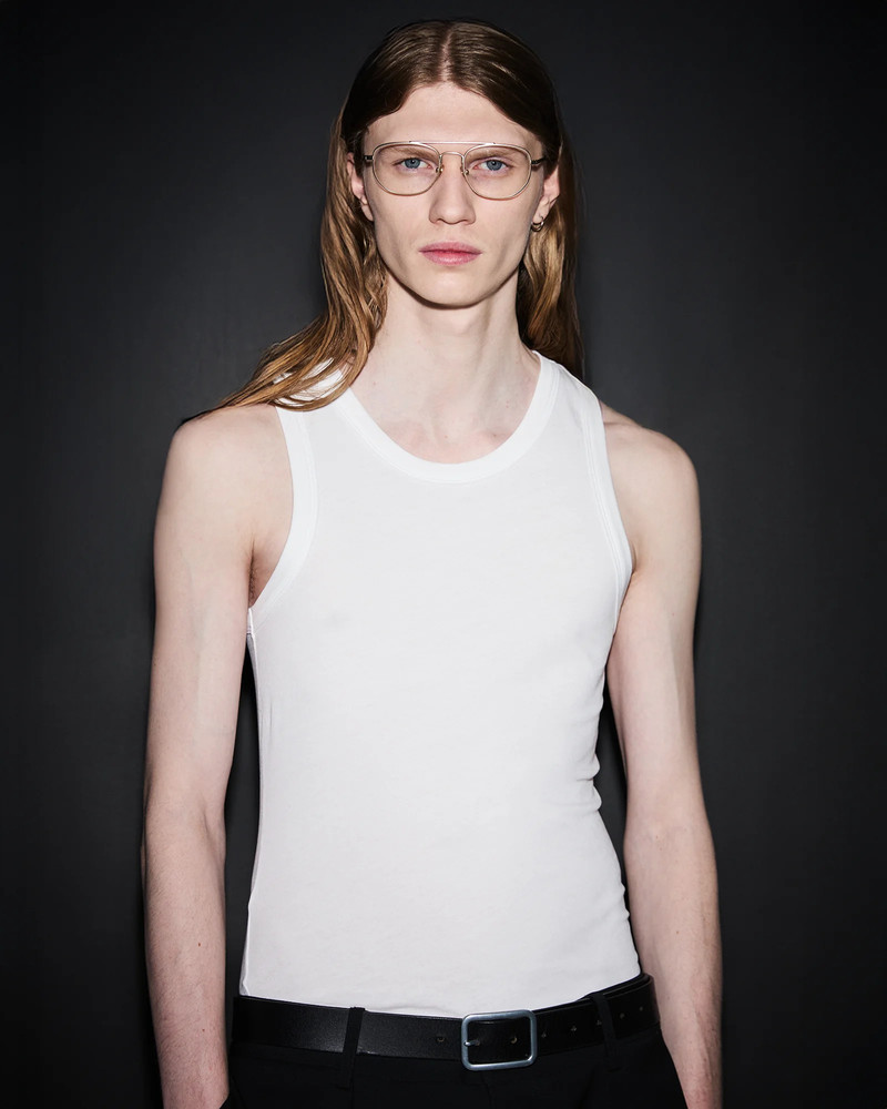 entire studios SHEER TANK WHITE outlook