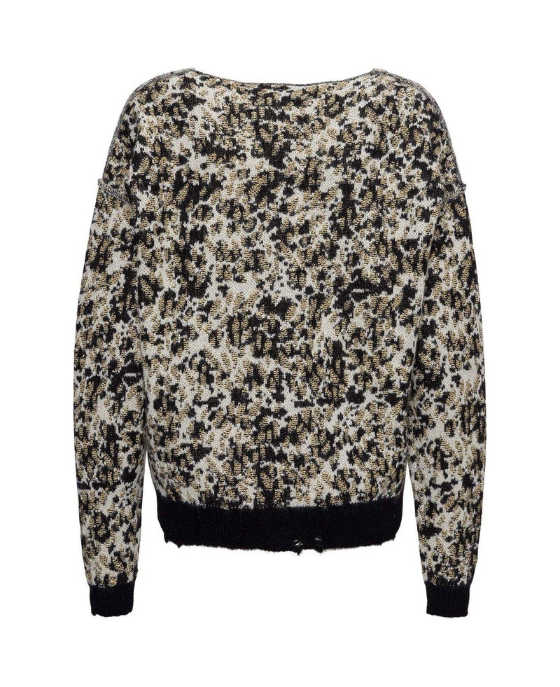 SAINT LAURENT Leopard Print Knit Sweater outlook