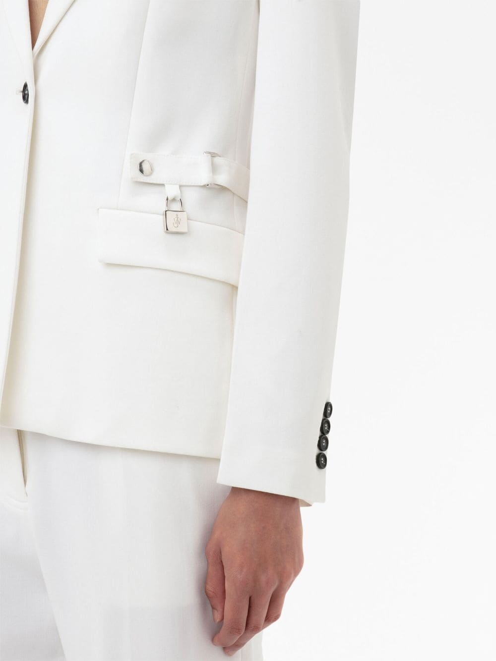 notched-lapels button-fastening blazer - 5