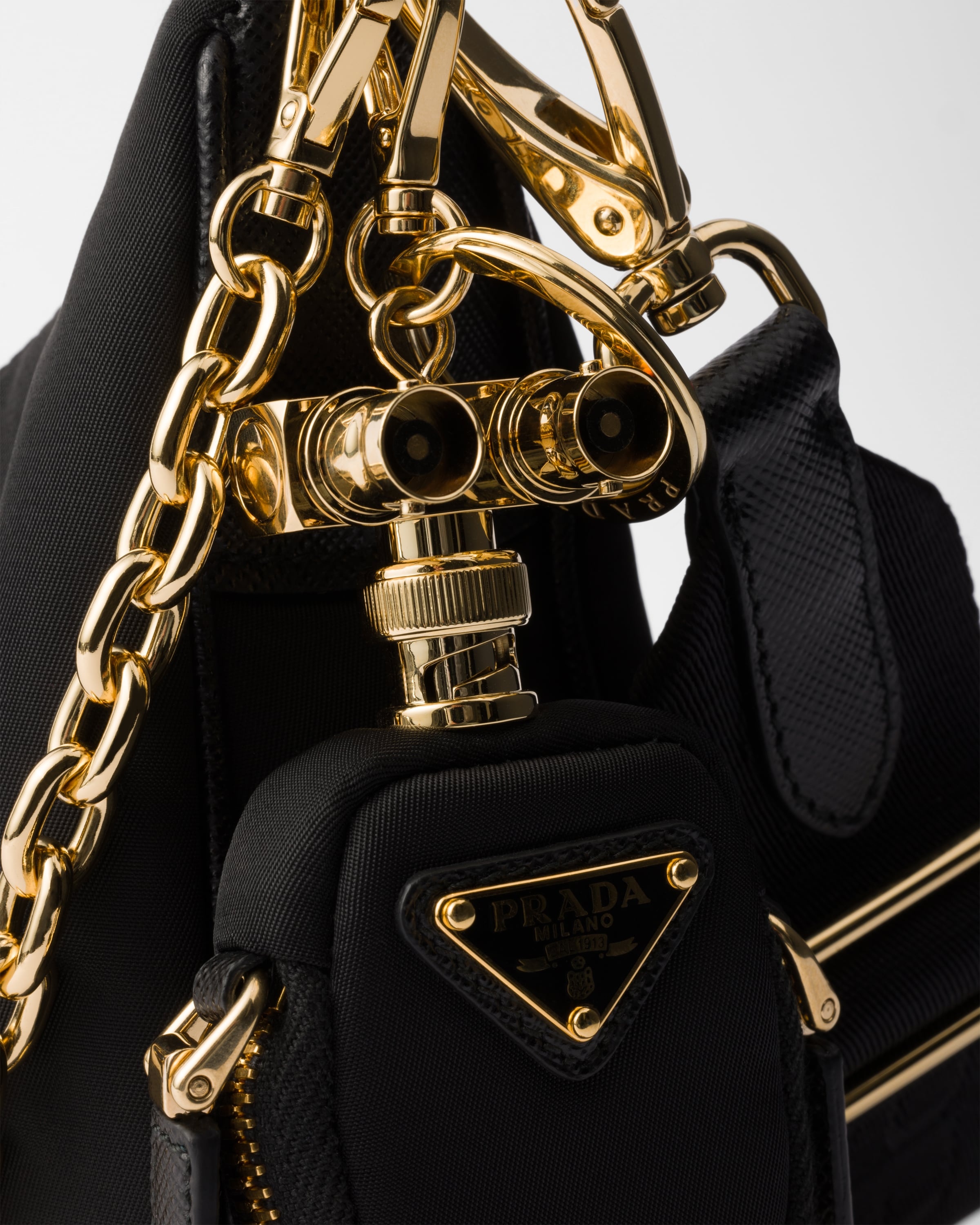 Prada Re-Edition 2005 Re-Nylon and Saffiano leather bag with charm - 5