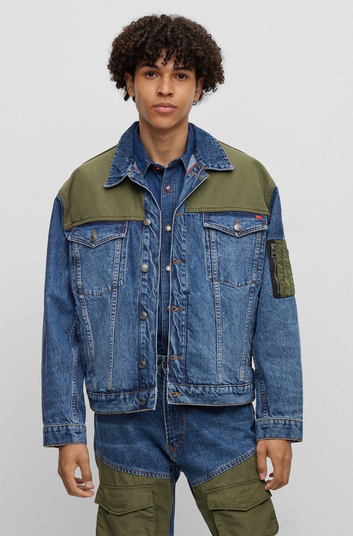 HYBRID RELAXED-FIT JACKET IN BLUE RIGID DENIM - 2
