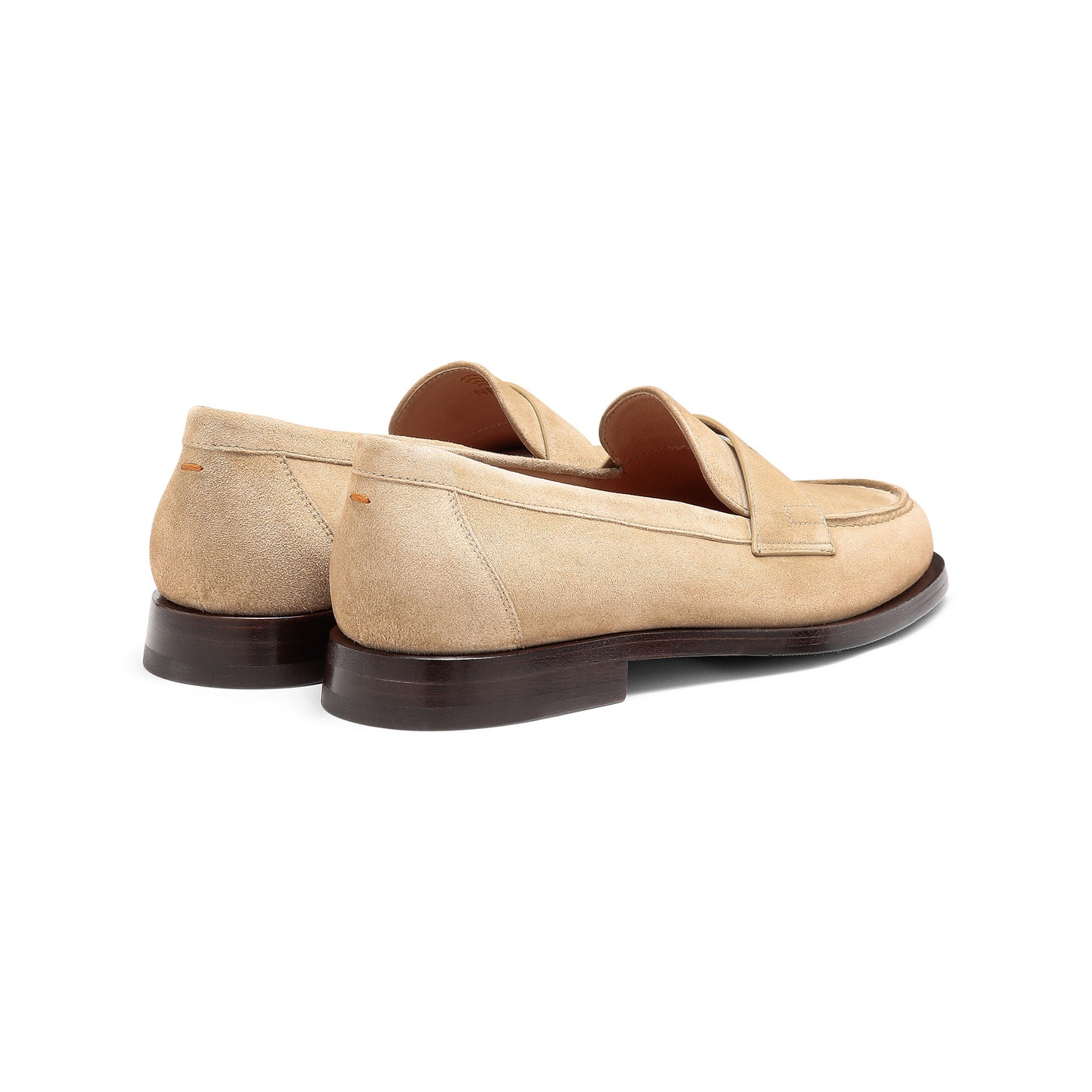 Women's beige suede penny loafer - 4