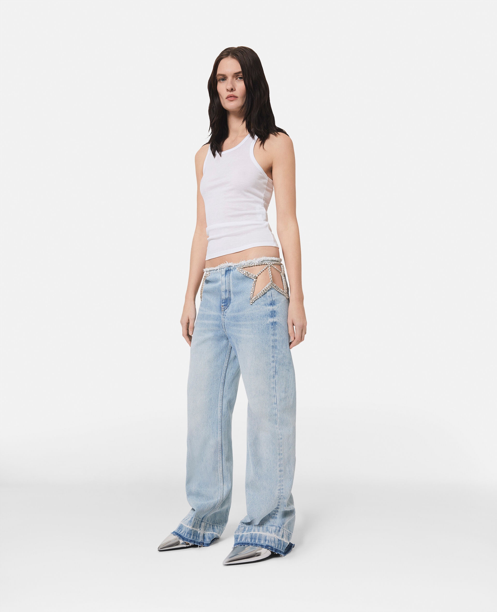 Diamanté Star Wide Leg Jeans - 3