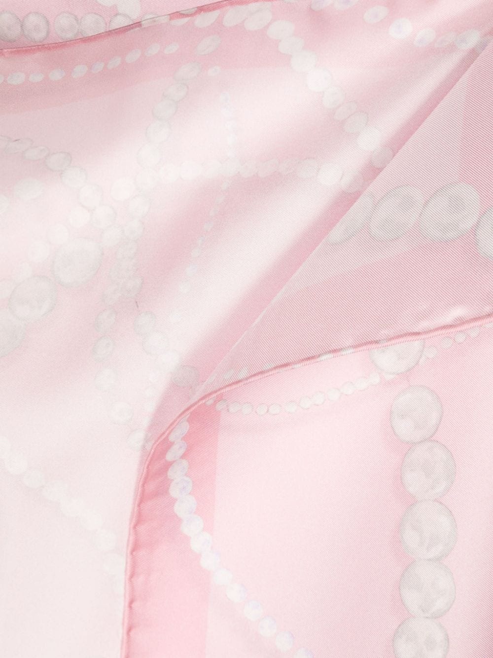 pearls-print silk scarf - 3