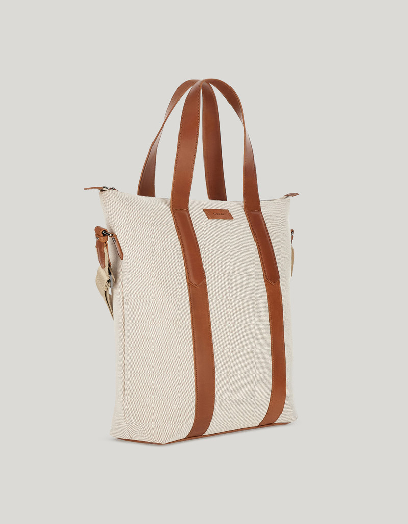 TOTE BAG IN COWHIDE AND CANVAS SKIN 3