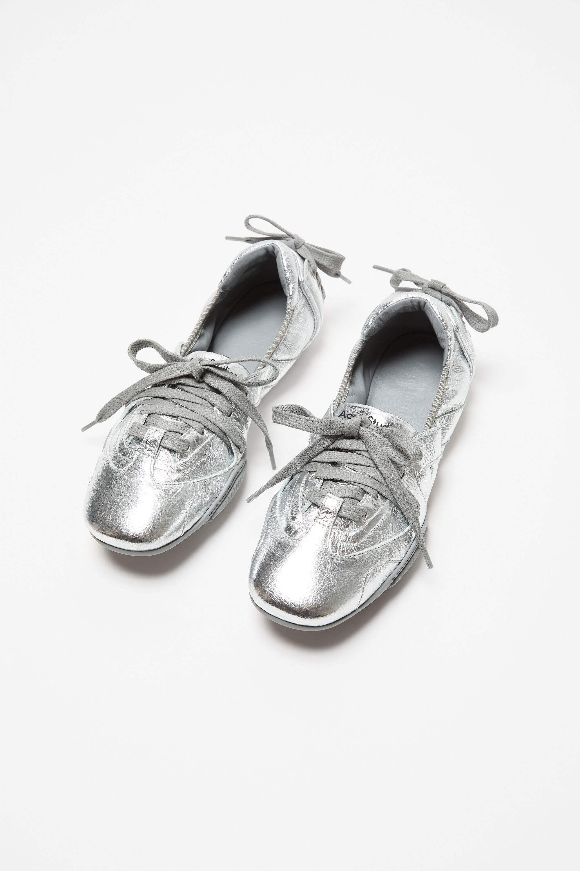 Lace-up leather shoes - Silver/grey - 3