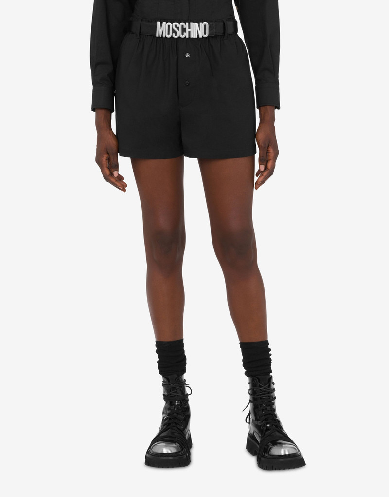 Moschino POLKA DOTS PRINTED COTTON POPLIN SHORTS outlook