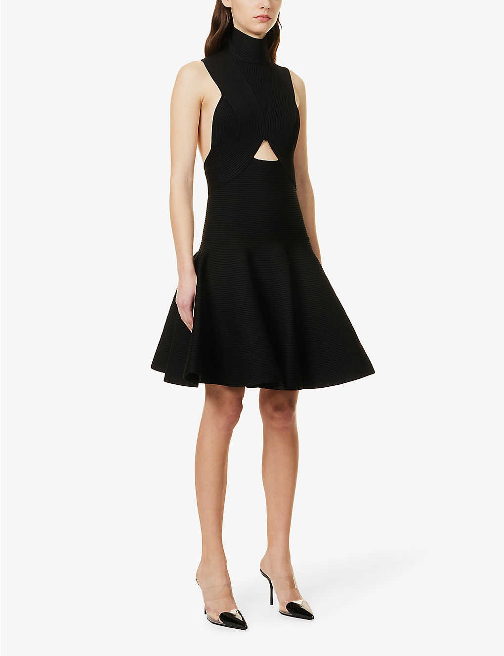 Circular Cutout Mini Dress black - 5