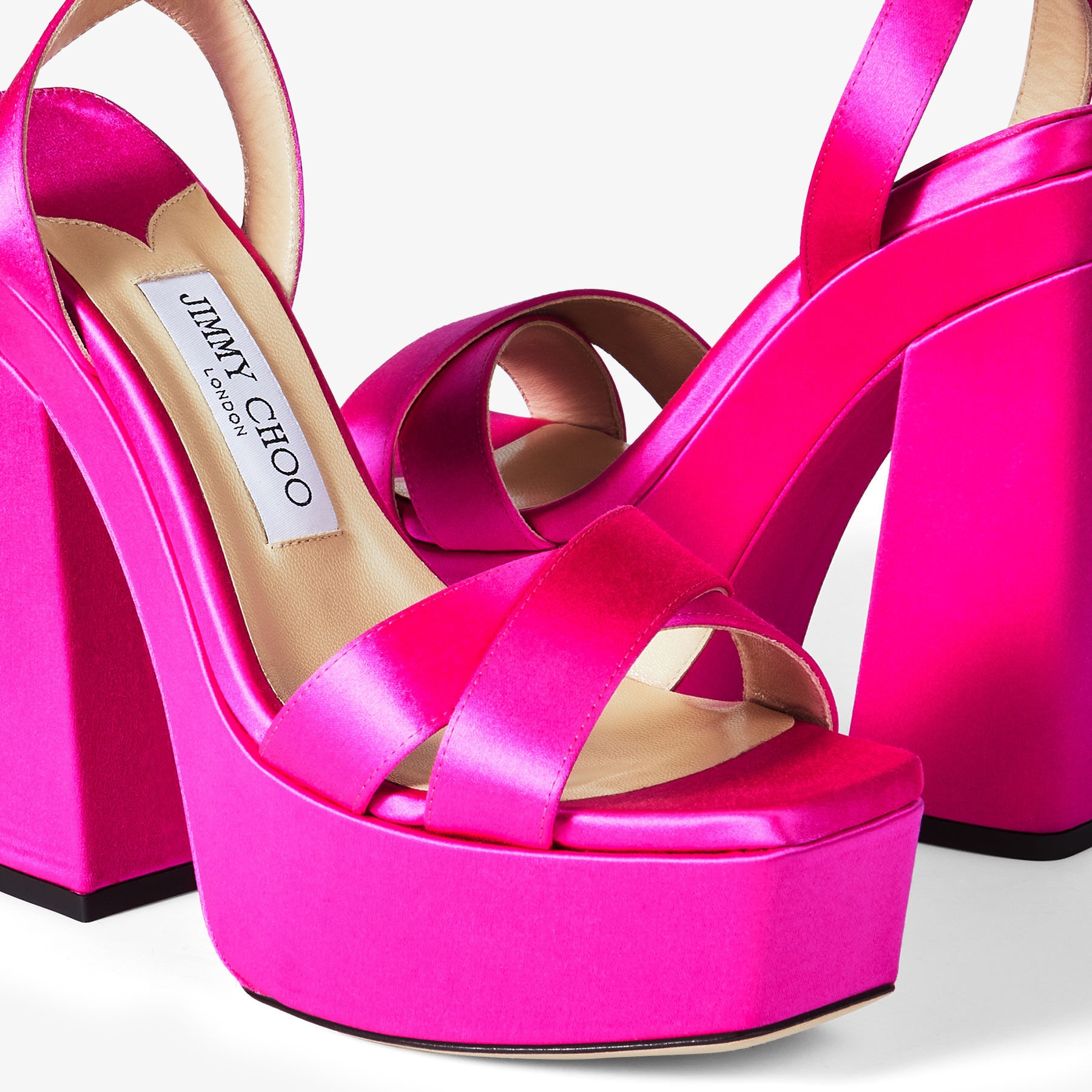 Gaia 140
Fuchsia Satin Platform Sandals - 4