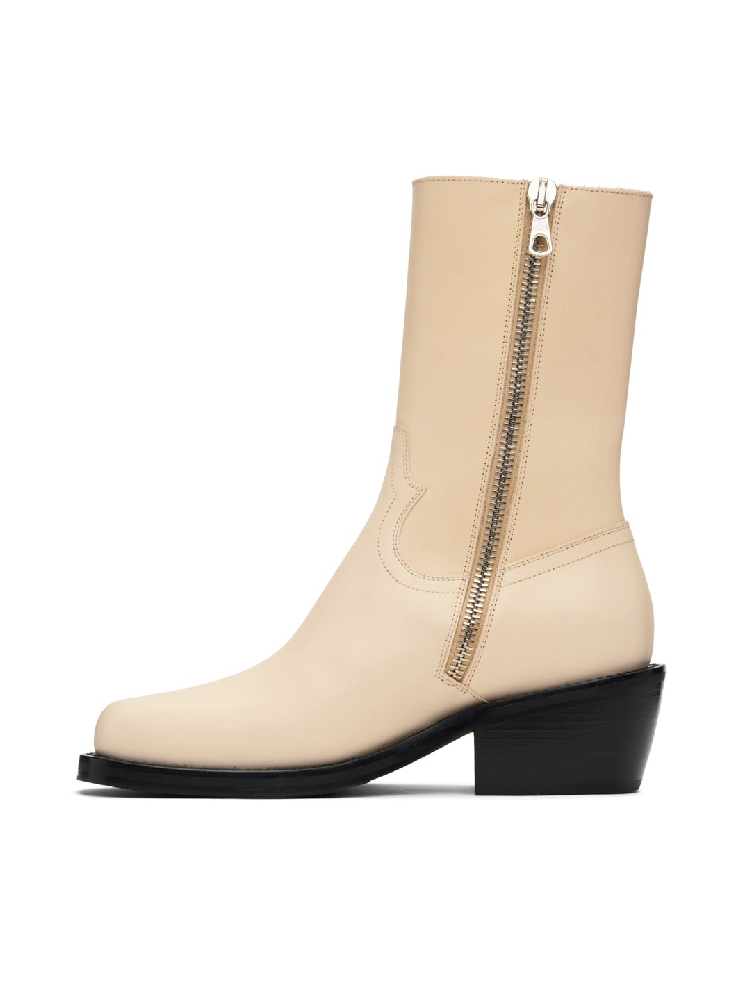 Off-White Paneled Boots - 3