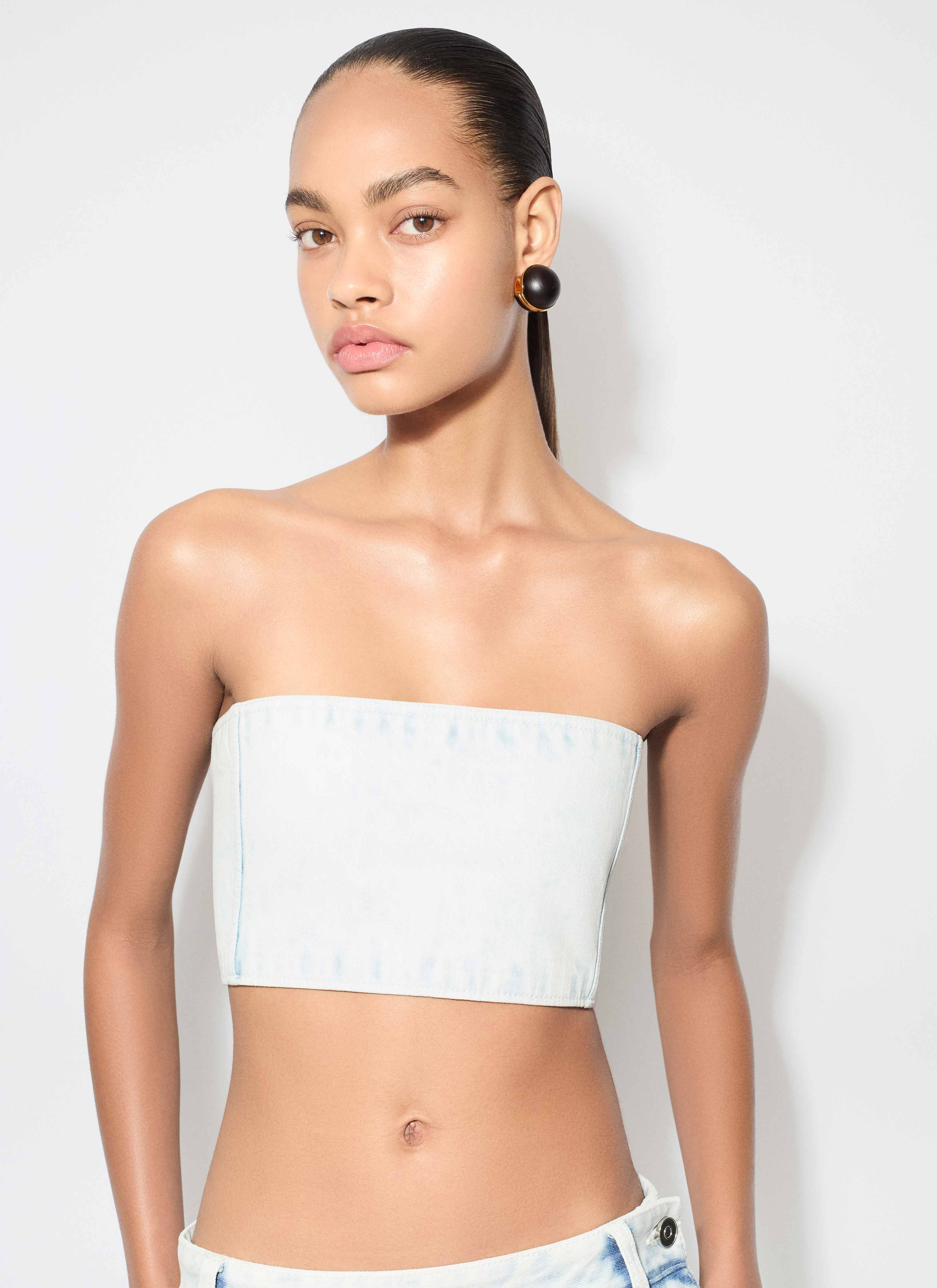 DENIM BUSTIER TOP - 6