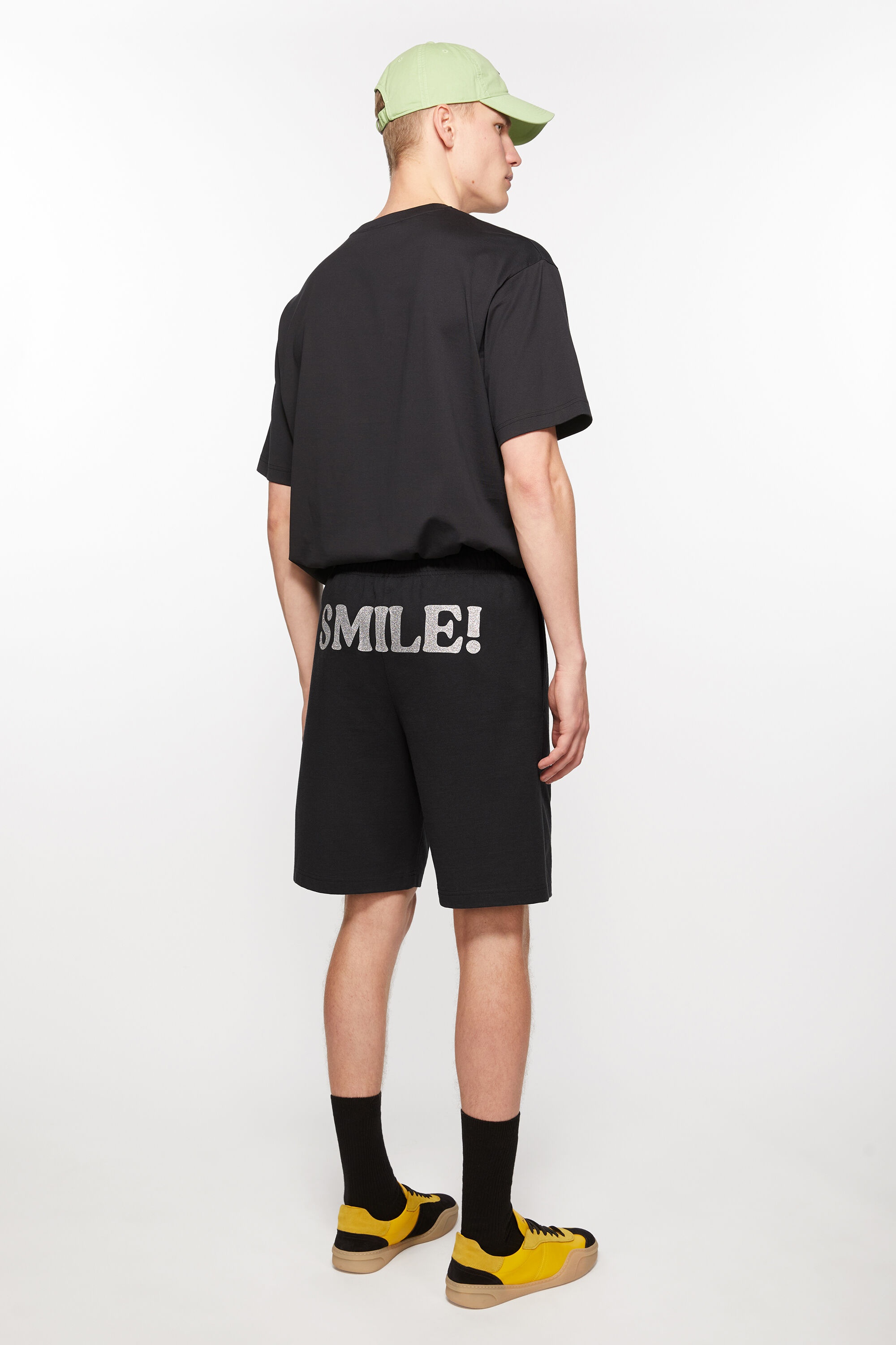 Printed sweat shorts - Black - 3