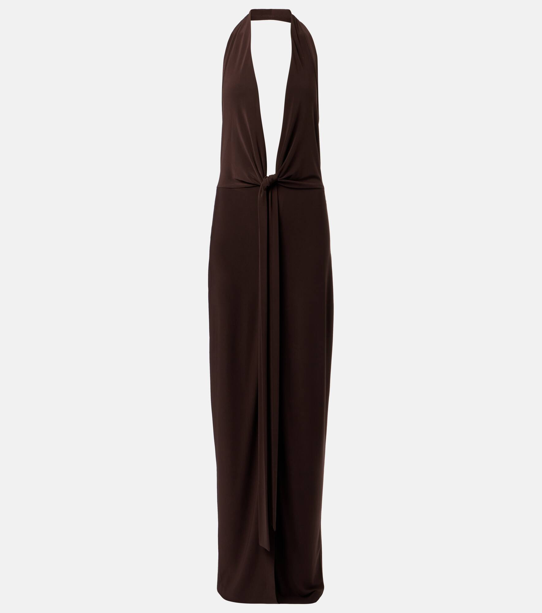 Halterneck jersey maxi dress - 1