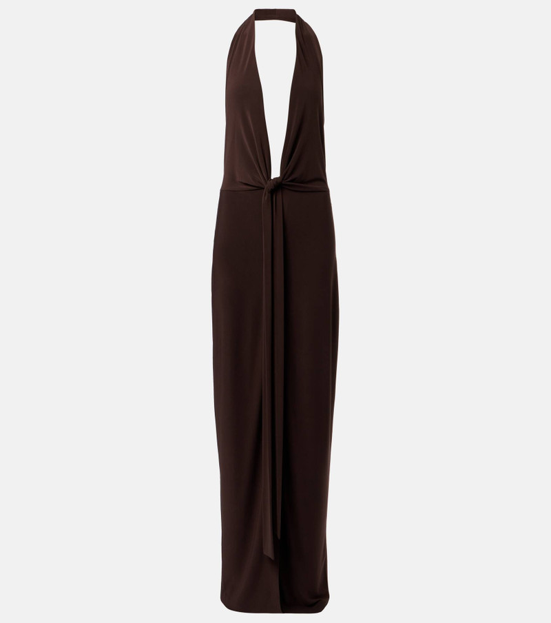 Halterneck jersey maxi dress 1