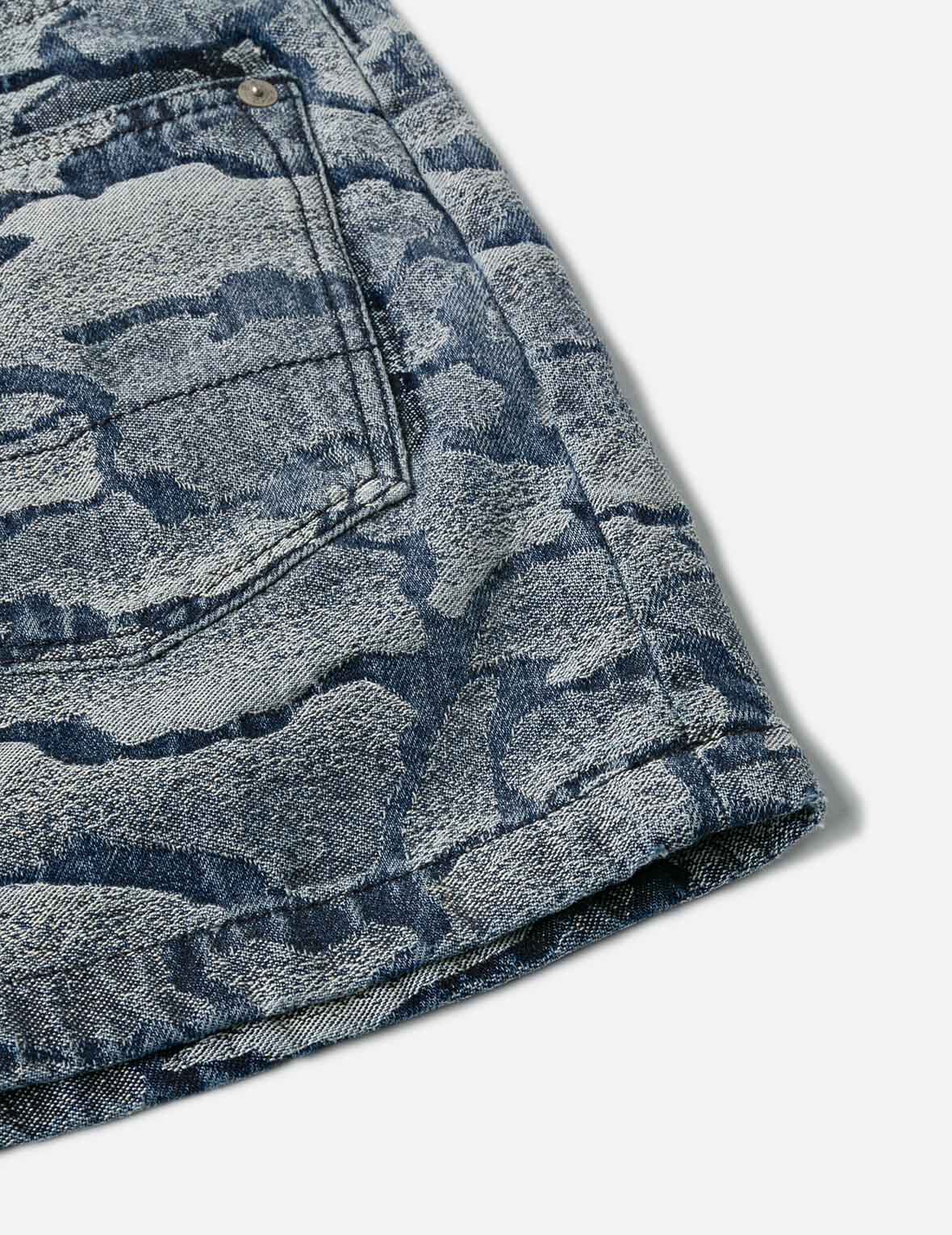 Allover Ishigaki Camouflage Jacquard Fashion Fit Denim Skirt - 10