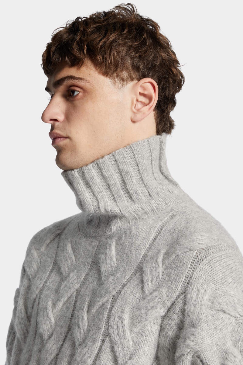 CABLE KNIT TURTLENECK - 5