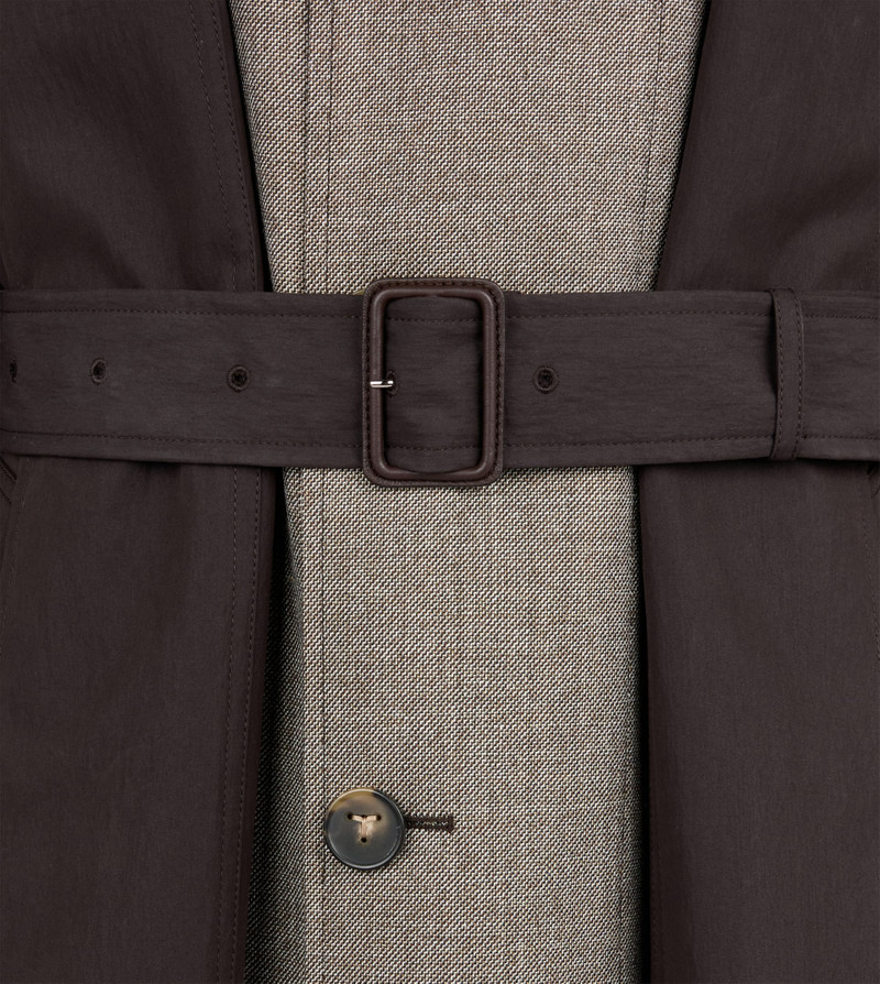 2-IN-1 TRENCH COAT IN TECHNICAL COTTON AND WOOL - BROWN 9