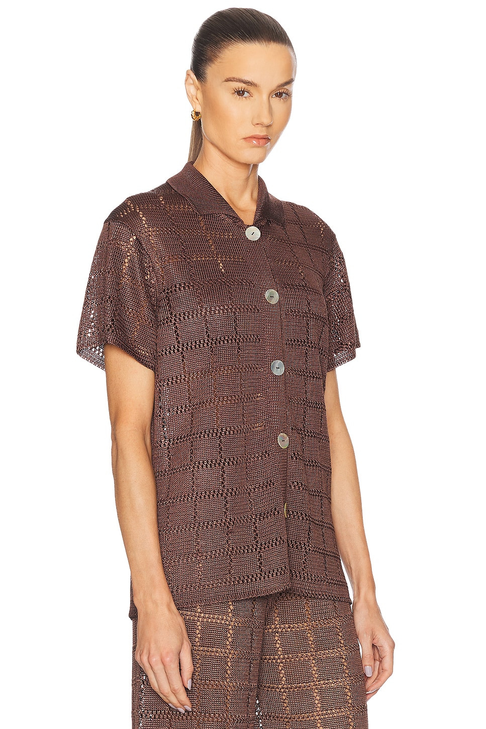 Short Sleeve Patchwork Shirt - 3