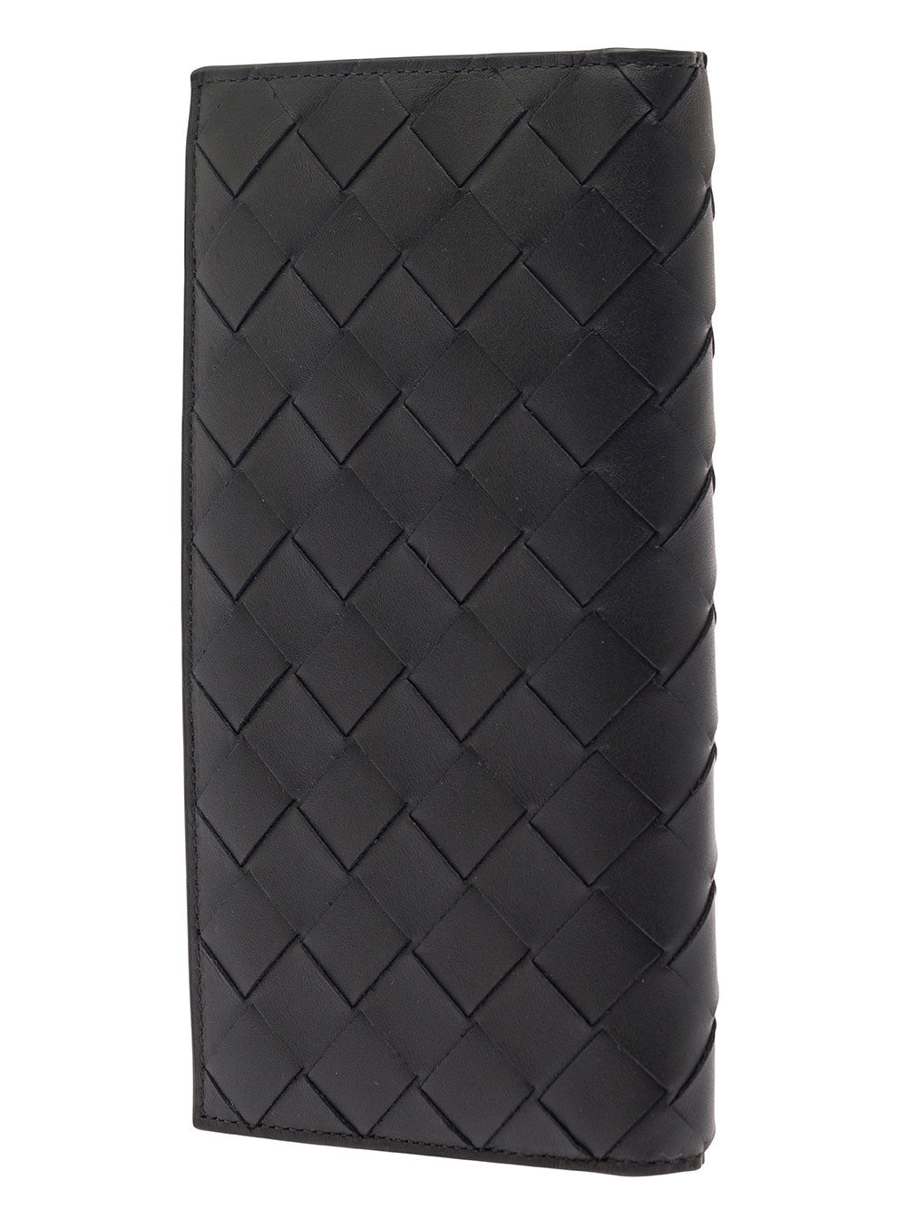 Bottega Veneta Men Black Card-Holder With Intreccio Motif In Leather Man - 2