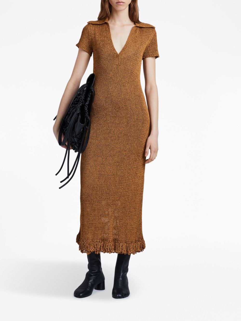 ribbon crochet fringe dress - 2