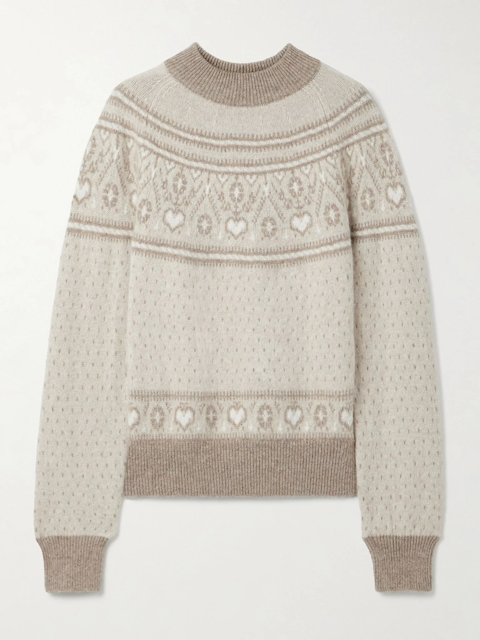 Guy Fair Isle cashmere sweater Cream - 1