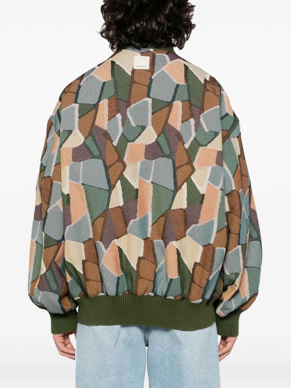 mosaic-patterned bomber jacket - 4