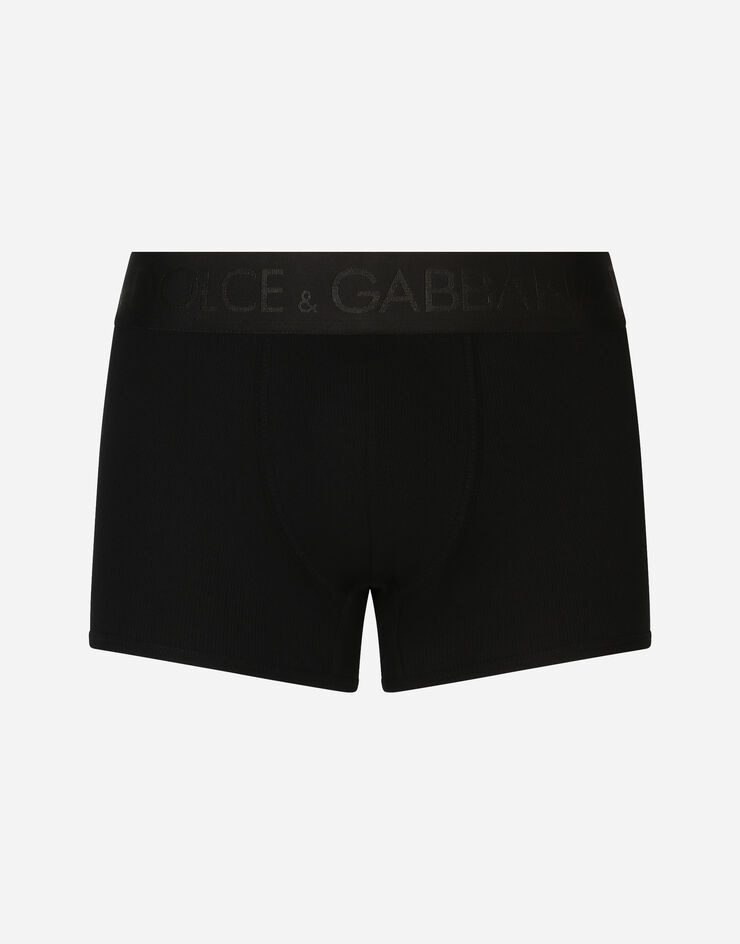 Fine-rib regular cotton boxers - 1