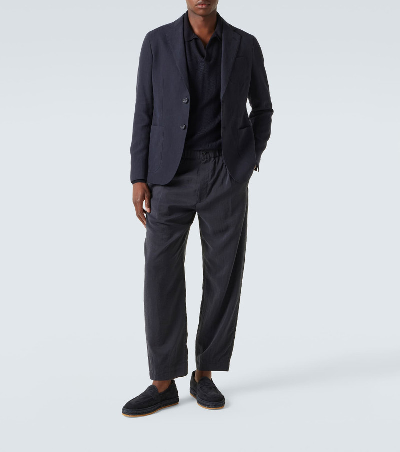 GIORGIO ARMANI Silk-blend tapered pants outlook