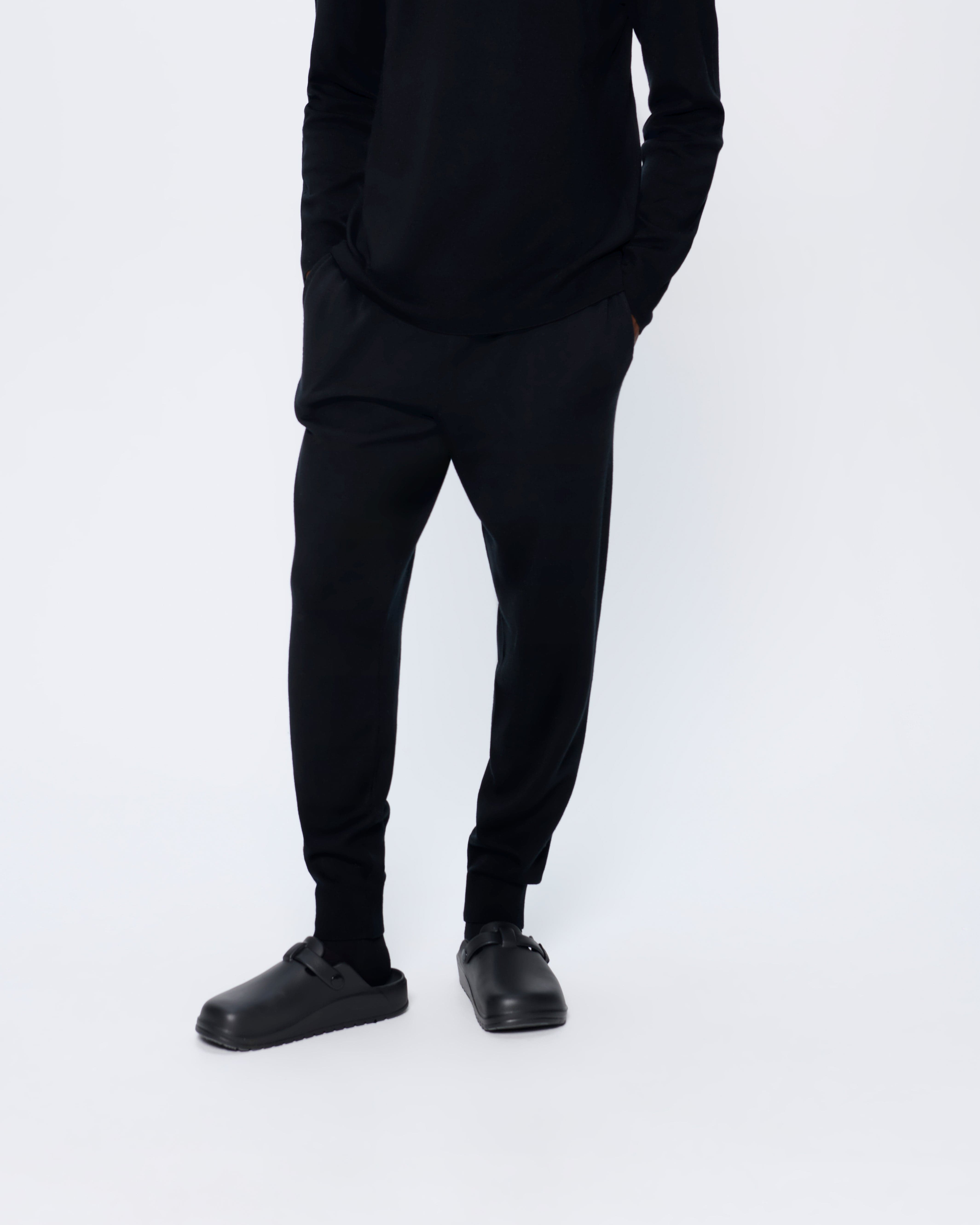 Mens DNA Regenerative Merino Wool Track Pants - Black - 3