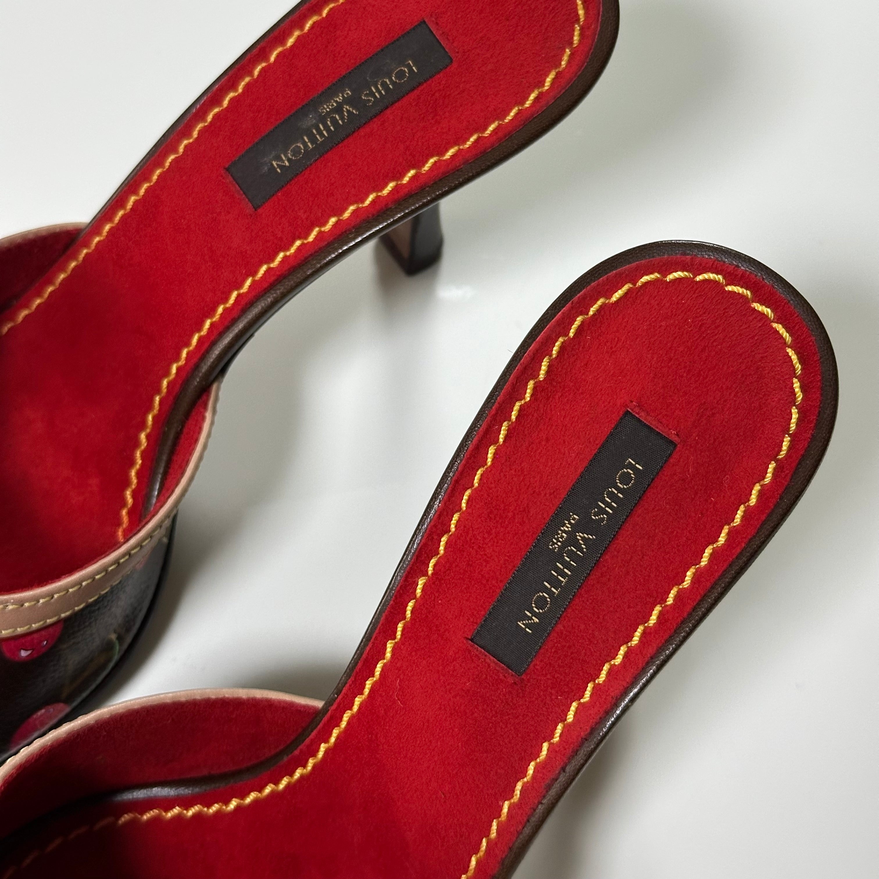 LOUIS VUITTON × TAKASHI MURAKAMI Spring Summer 2005 Cherry Monogram Sandals - 6