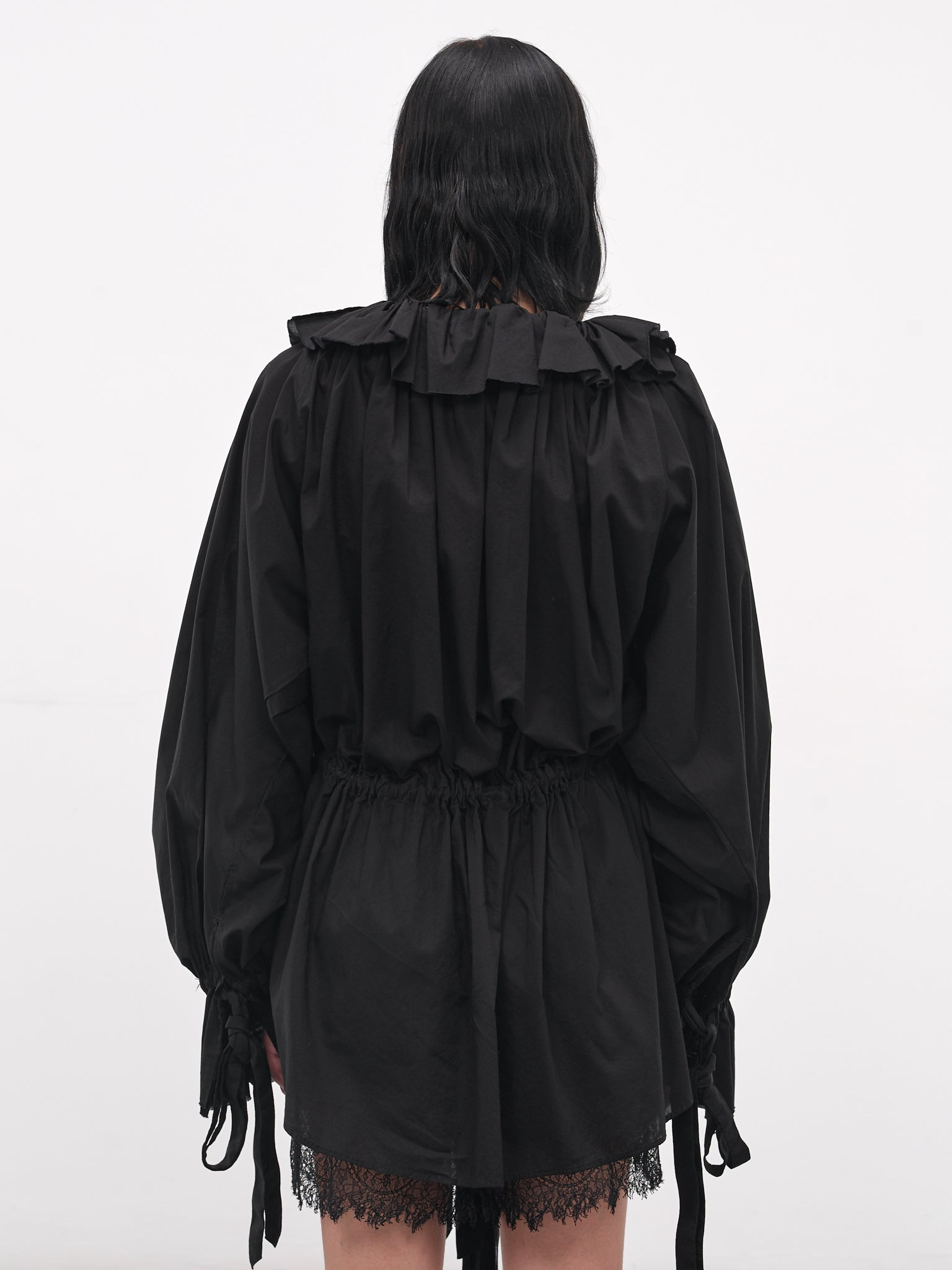 Black Bregje Ruffled Mini Dress - 3