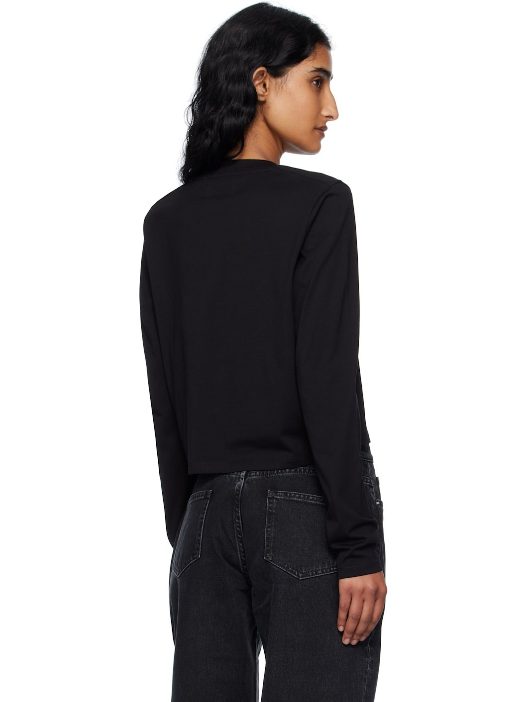 Black Masal LDS Longsleeve Cropped T-shirt - 3