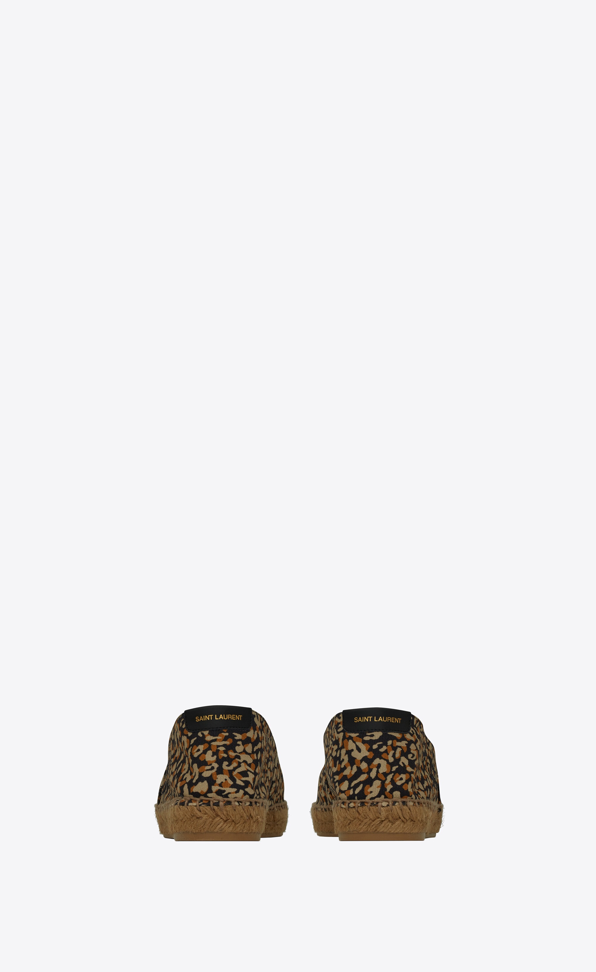 saint laurent embroidered espadrilles in leopard-print canvas - 3