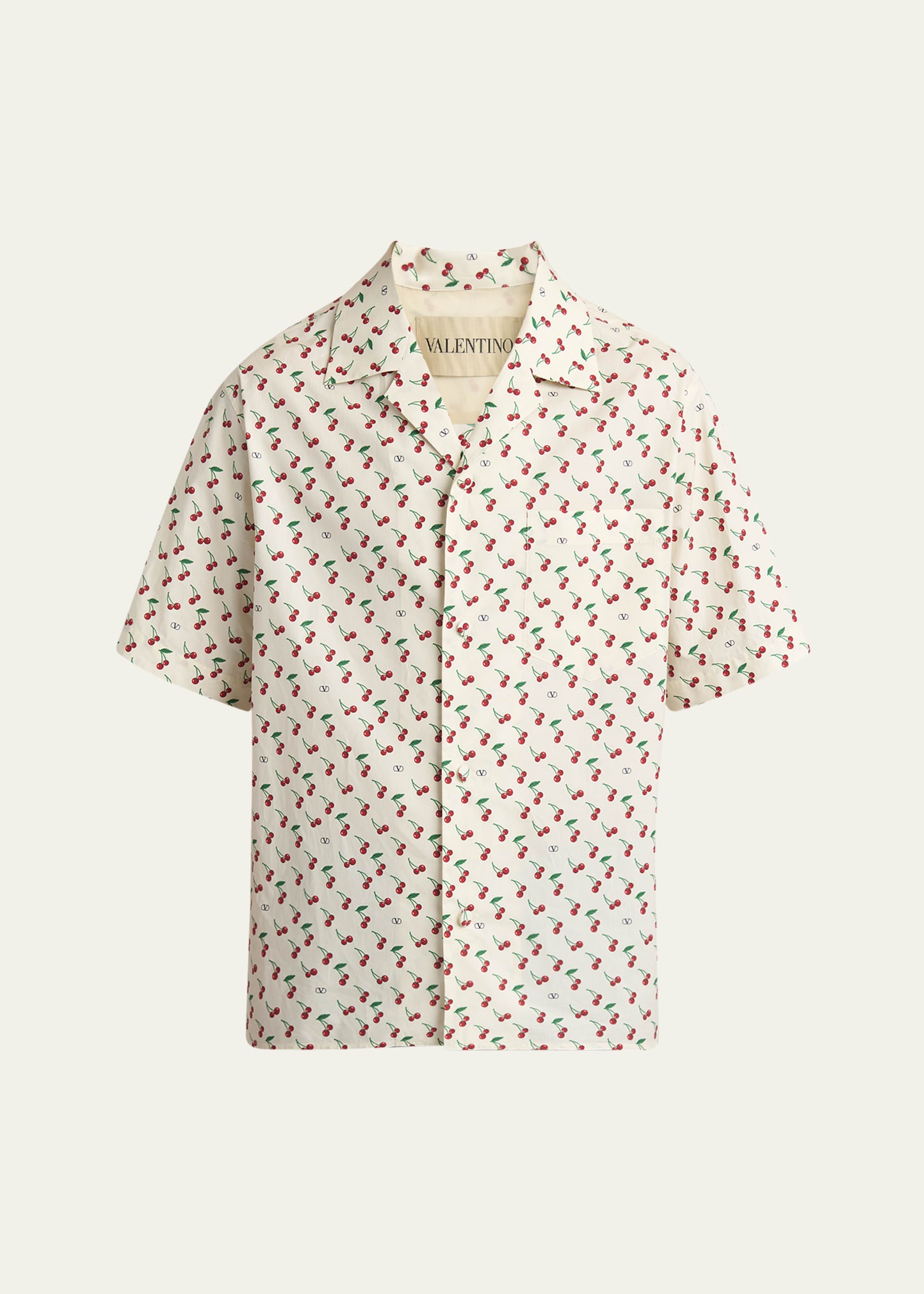 Men's Cotton Cherry VLogo Bowling Shirt - 1