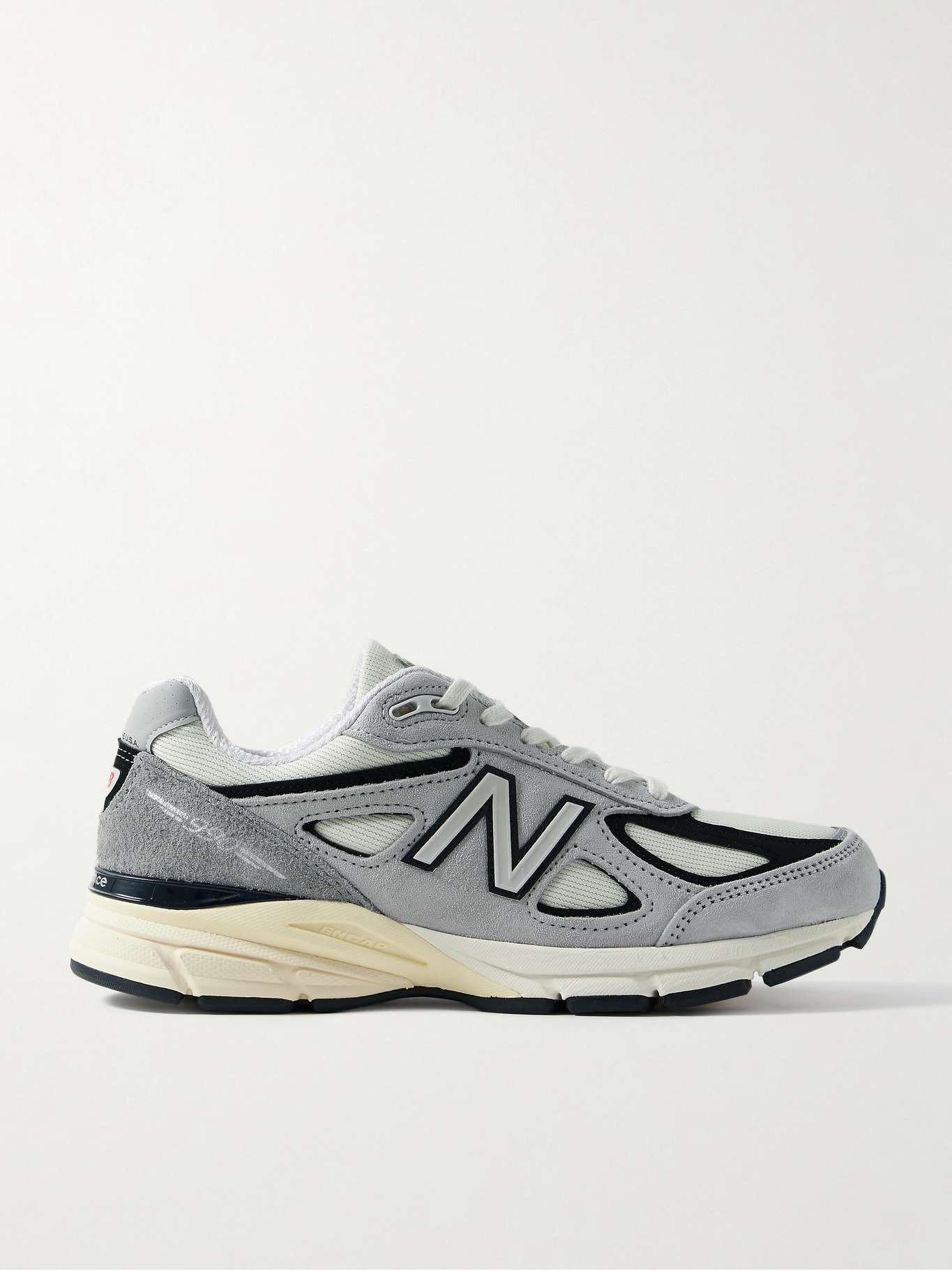 990v4 leather-trimmed suede and mesh sneakers - 1