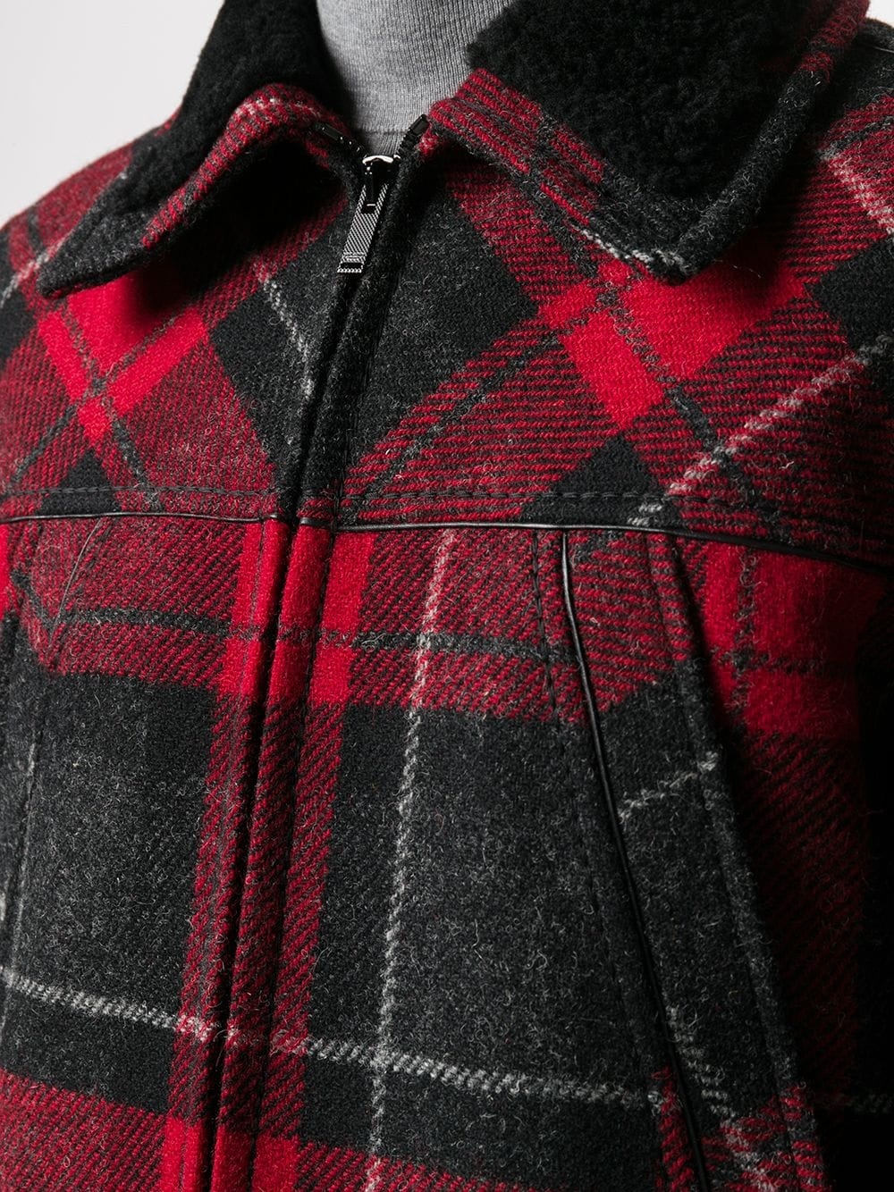 zip-up tartan-print jacket - 5