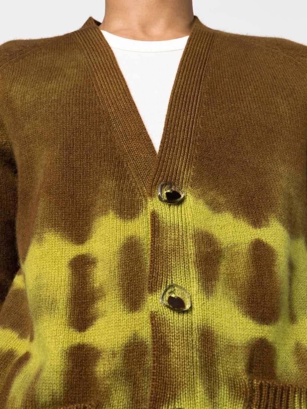 tie-dye print cashmere cardigan - 5
