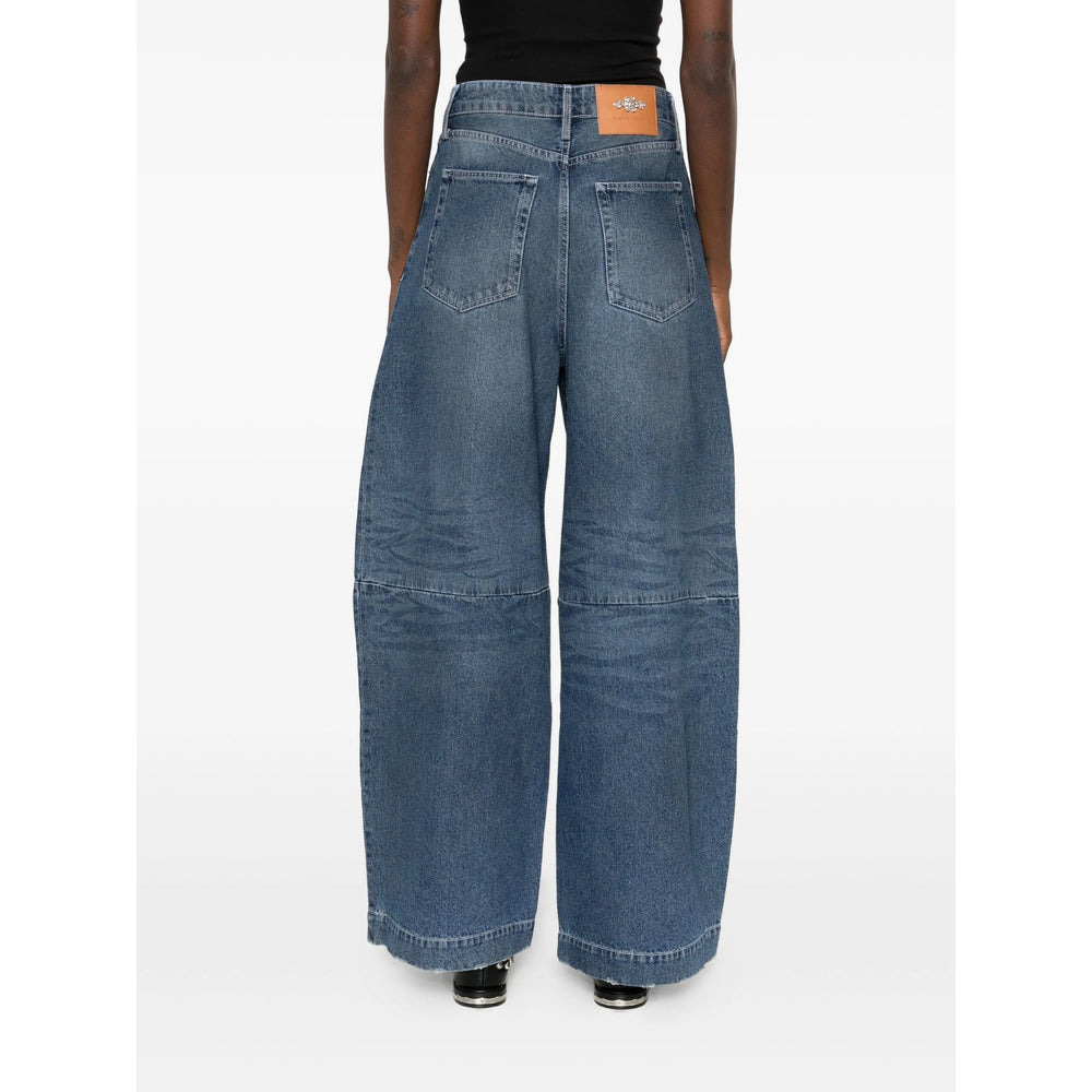Simone Rocha Blue Denim - Wide-Leg Jeans Women - 3