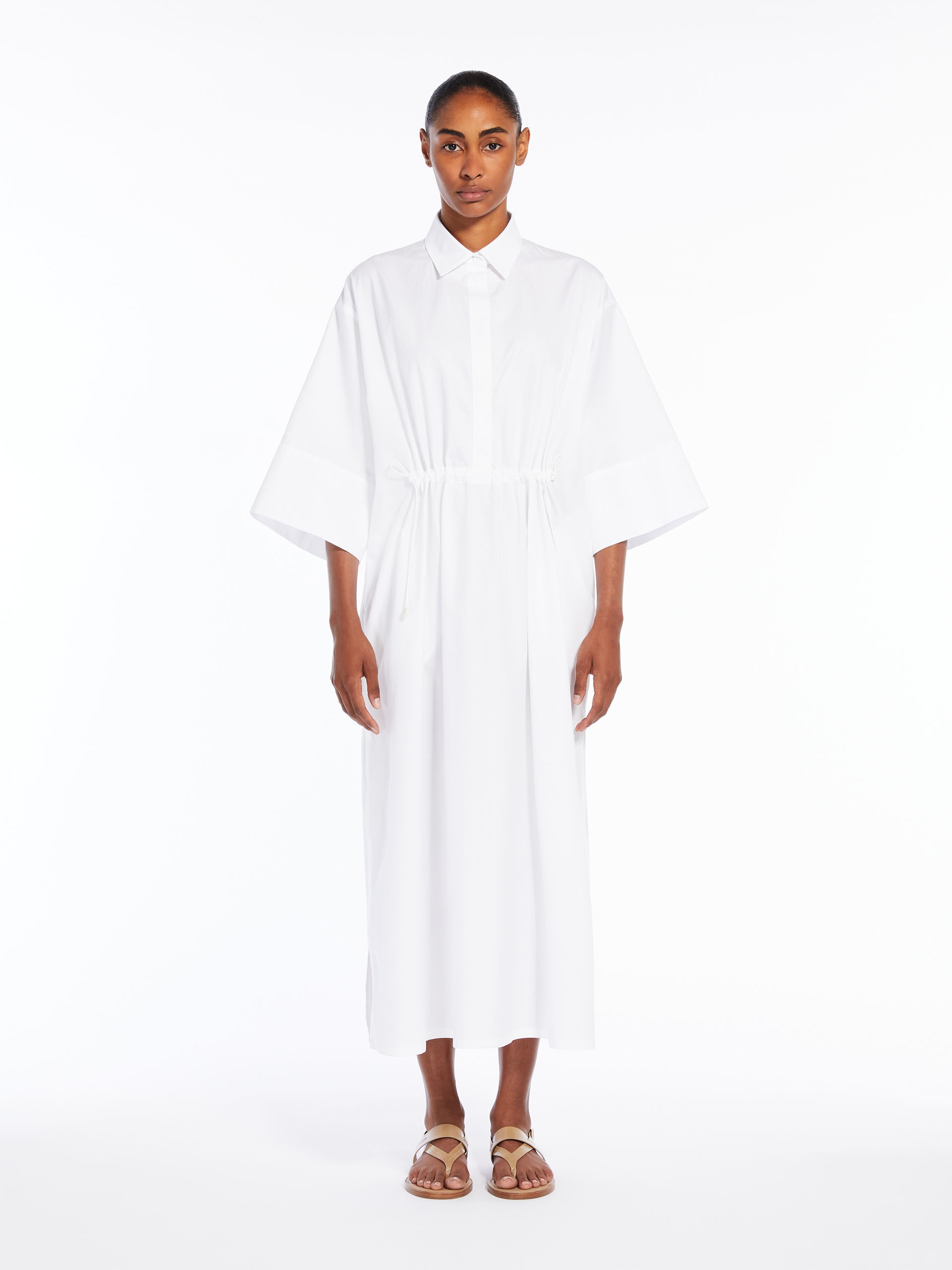 ◆MAX MARA 最新作◆Eulalia ドレス/White◆ Max Mara Eulalia cotton-blend midi shirt dress Max Mara