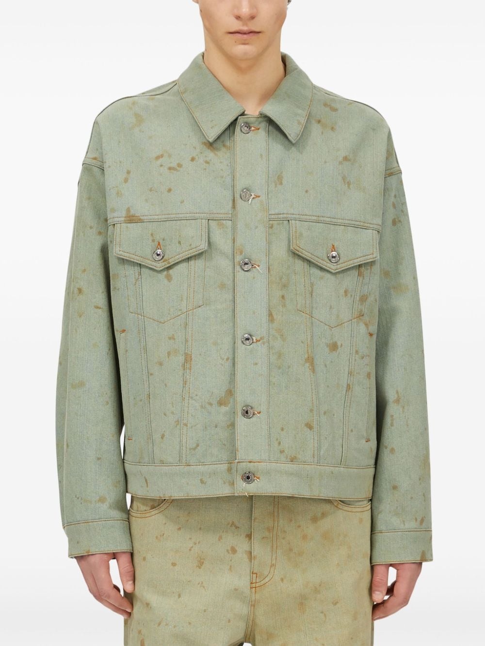 stained denim jacket - 3
