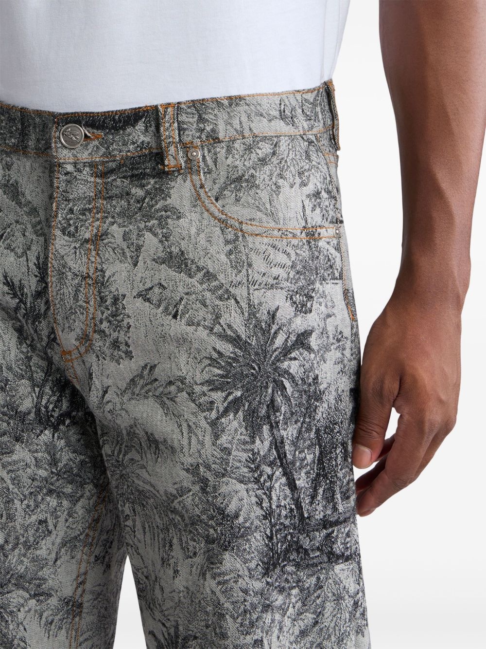 jacquard wide-leg jeans - 5
