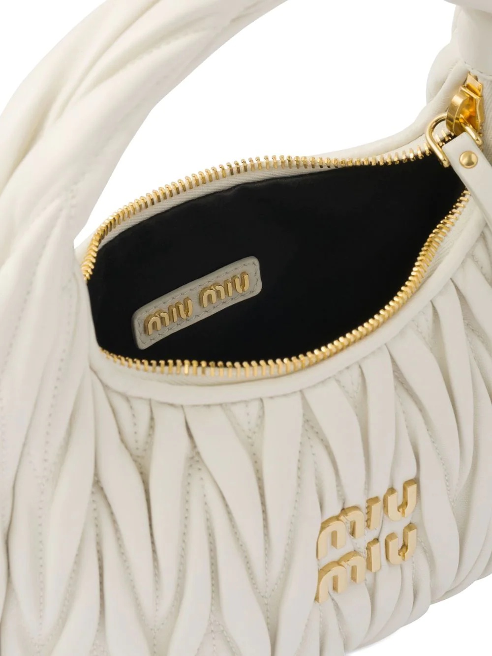 Miu Wander matelassé mini hobo bag - 5