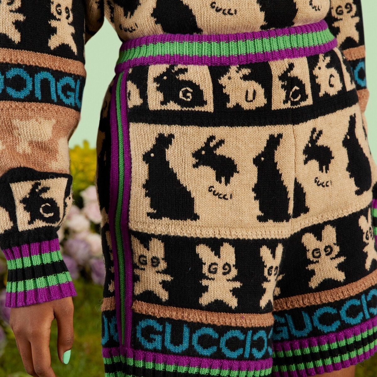 Wool jacquard shorts - 4