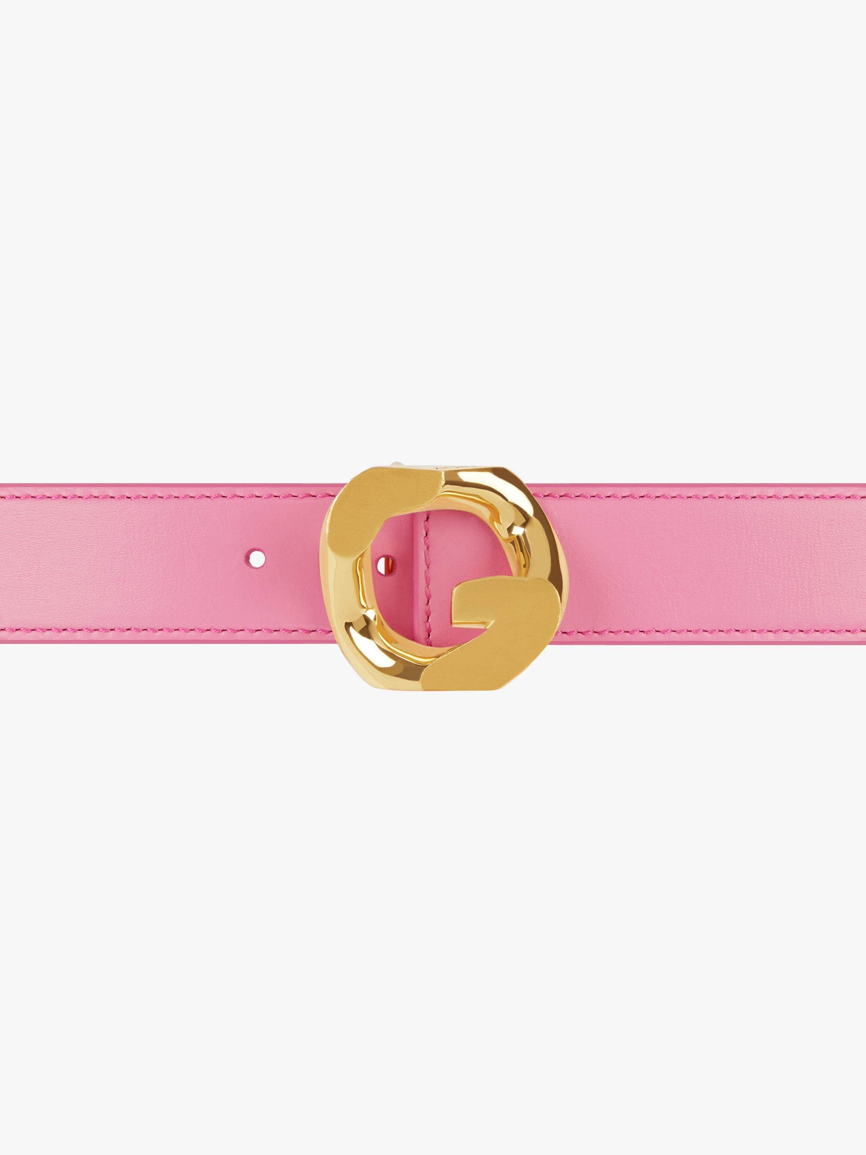 G CHAIN BUCKLE REVERSIBLE BELT IN LEATHER - 2