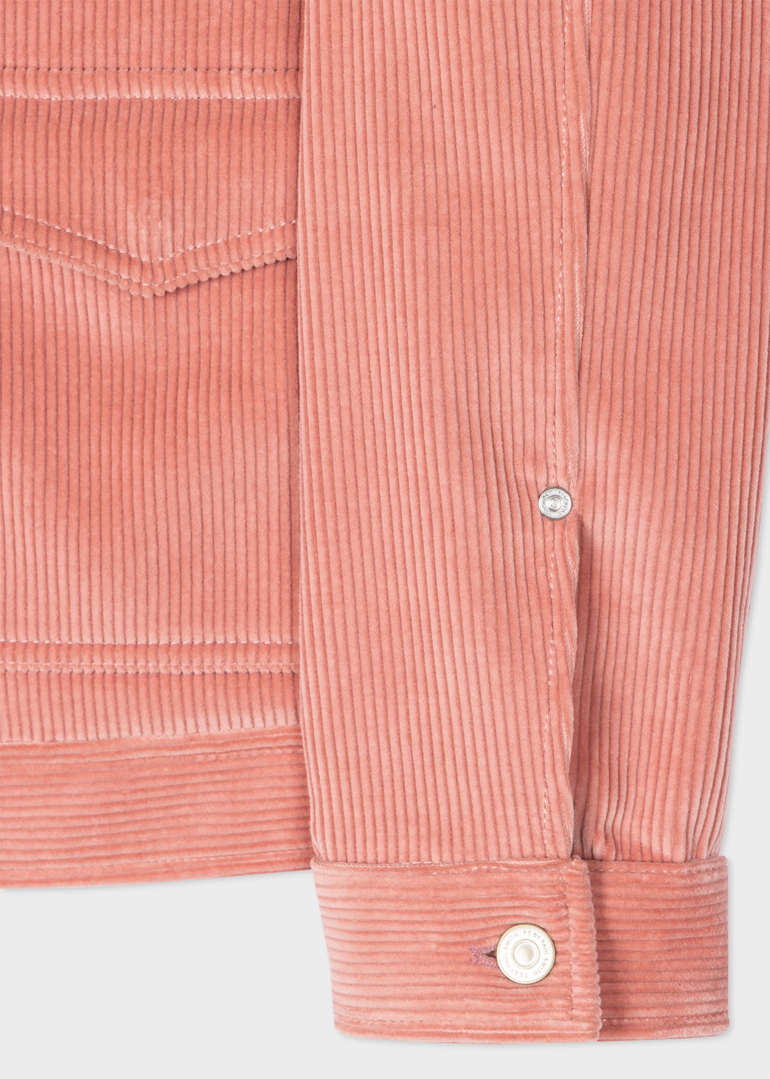 Pink Wale Corduroy Cropped Chore Jacket - 4