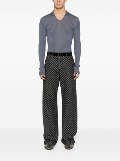 Balmain monogram-pattern long-length wide-leg jeans outlook